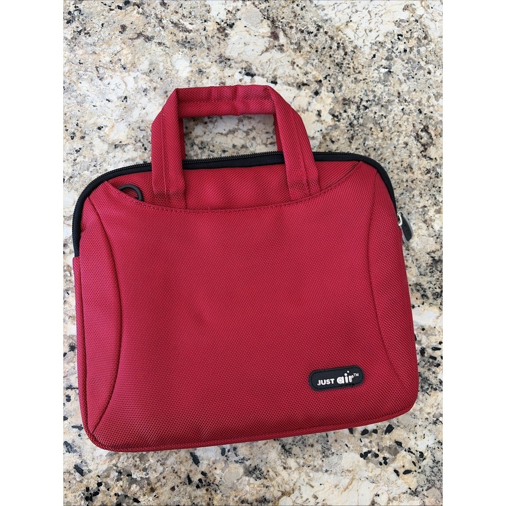 Just Air Padded Laptop Sleeve Case‎ Bag Mens Womens Small Red Nylon Canvas